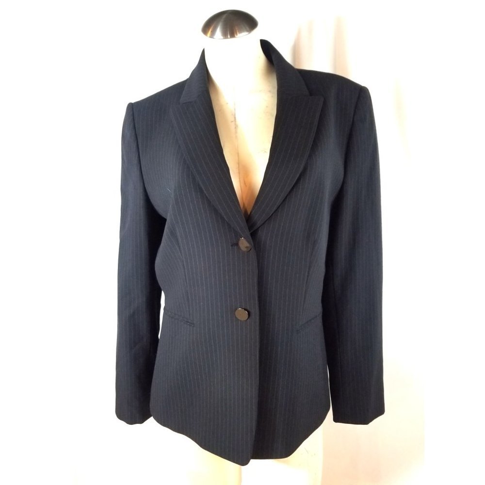 Tahari ASL 12 Blue Pinstripe Blazer - Picture 2 of 7